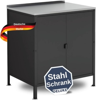 Outdoor-Schrank 'Kumo', DELUKE®, wetterfest, Stahl, Gartenschrank für Balkon & Terrasse, Mehrzweckschrank für den Außenbereich, Lagerschrank & Metallschrank