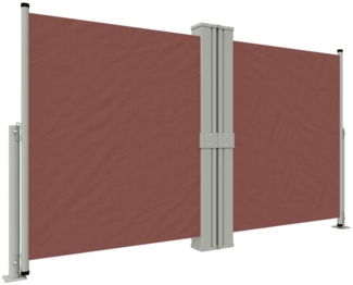 vidaXL Seitenmarkise Ausziehbar Braun 140x1200 cm 318063