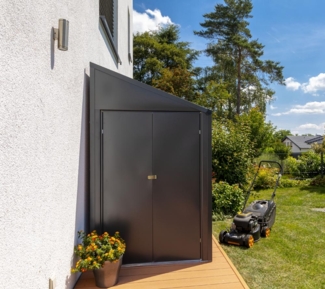 Spacemaker Metall Gerätehaus Anlehnhaus 47 | Grau