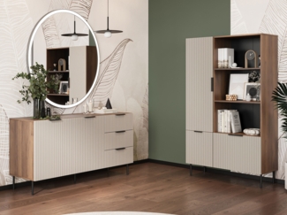 Wohnzimmer-Set Aocale II (Farbe: Nuss Warmia / Cashmere)