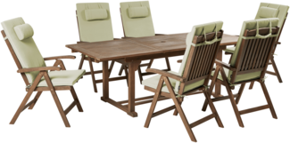 Gartenmöbel Set 6-Sitzer AMANTEA PREMIUM Akazienholz Grün