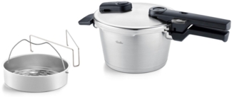 Fissler Schnellkochtopf Vitaquick® Premium, Edelstahl 18/10 (3-tlg), Made in Germany, mit gelochtem Einsatz