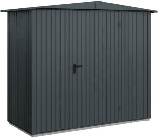 Hörmann Metall-Gerätehaus Berry Classic mit Satteldach Typ 1, 259 x 121 cm, anthrazitgrau, 3,1 m²,1-flüglige Tür