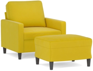 vidaXL Sessel mit Hocker Gelb 60 cm Samt 3201051
