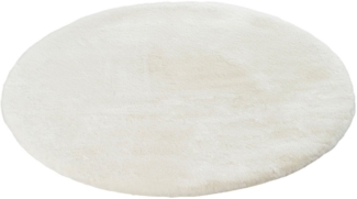 Kayoom Badematte Rabbit Light, Höhe 22 mm, rutschhemmend beschichtet, fußbodenheizungsgeeignet, Polyester, rund, weiche Kaninchenfell Haptik, Badezimmer, Kinderzimmer, Schlafzimmer