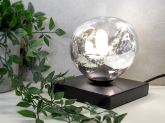 Kleine Tischleuchte CANOPUS mit ausgefallener Glaskugel, Höhe 17,5cm