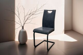 byLIVING Freischwinger Banff (2er-Set) (Set), mit Griff, Gestell Metall schwarz, Küchenstuhl, diverse Bezüge