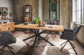Esstisch mit gedrehter Kante 200x100 cm 'Matrix' Wildeiche massiv
