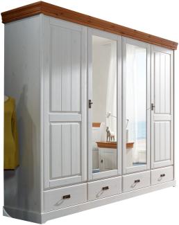 Kleiderschrank >SZ-0132< in weiß - 255x217x62 (BxHxT)