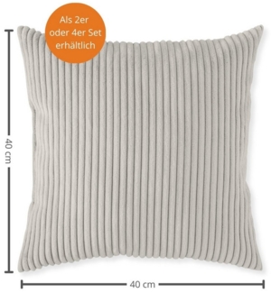 sleepling Sofakissen Zierkissen, (4 St, 4er Set), gemütliches Dekokissen aus robustem Polsterstoff, in Cord-Optik