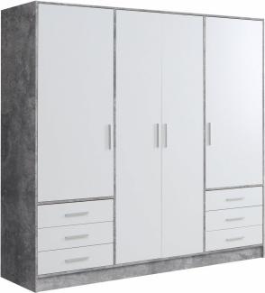 FORTE Kleiderschrank Jupiter, Made in Europe, mit Schubladen (Maße (T/H): 60/200 cm) viel Stauraum, 2 Breiten und 4 Farben