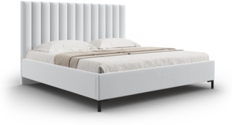 Micadoni Polsterbett Allison Strukturierter Stoff Kaltes Hellgrau 160x200