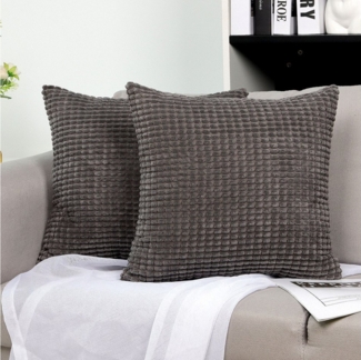 TAN. TOMI Kissenbezüge Kord Uni 2er Set Kissenbezug flauschig körnig Farbverlauf, Für Zierkissen Dekokissen Sofakissen Couchkissen vielen Farben