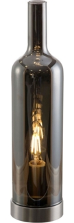Tischlampe Wohnzimmer Tischleuchte Rauch Glas Flaschenform Weinflasche
