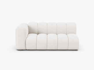Micadoni Modulares Sofa Lupine 3-Sitzer Links Boucle Baloo Weiß