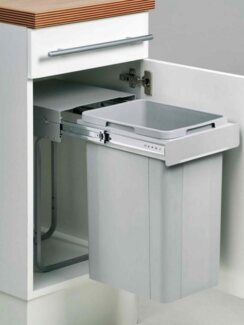 Wesco 757211-85 Abfallsorter 26 Liter BIO SINGLE 30 DT ab 30 cm Schrankbreite, alu grau