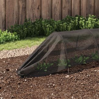 vidaXL Netztunnel Schwarz 300x50x48,5 cm Stahl und Polyethylen 4009280