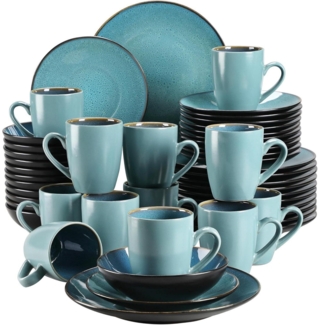 48tlg. vancasso BUBBLE Steinzeug Tafelservice Vintage Grün