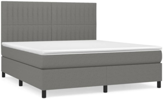 vidaXL Boxspringbett mit Matratze Dunkelgrau 180x200 cm Stoff, Härtegrad: H2 [3141954]