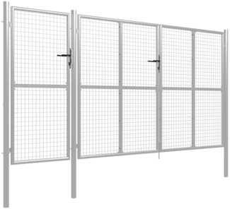 vidaXL Gartentor aus Stahl 400 x 150 cm Silber 144349