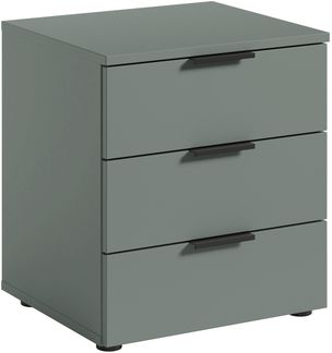 Nachtkommode >Linz< 3 Schübe, auch für Boxspringbetten, in Salbei - 45x50x40cm (BxHxT)