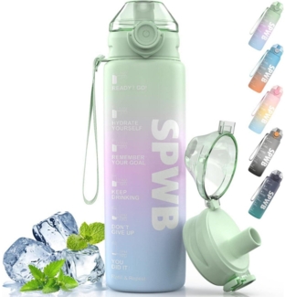SPWB Trinkflasche 1L Sportflasche Auslaufsicher BPA-frei Tritan Wasserflasche