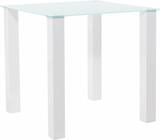 loft24 Esstisch Nonna, Tisch quadratisch, Glastisch, MDF Hochglanz, 80x80 cm