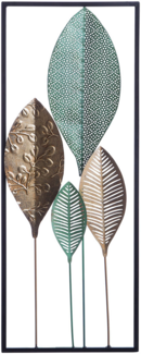 Wandobjekt Blatt PLATINUM Metall 75 cm Bunt