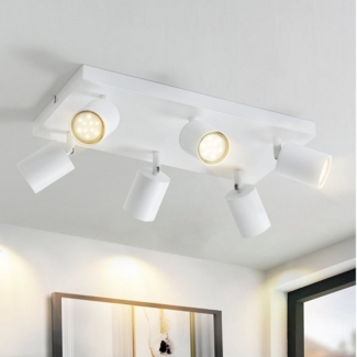 Nettlife Deckenstrahler Deckenstrahler Weiß GU10 4/6 Flammig, 330° Schwenkbar, LED wechselbar, für Wohnzimmer Schlafzimmer Küche Flur