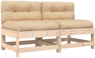 vidaXL Mittelsofas mit Kissen 2 Stk. Massivholz Kiefer 825576