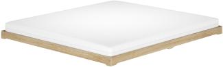 Futonbett 160x200 platzsparend extra niedriges Loftbett Esche geölt V-60.47E-16Rollrost und Matratze inkl.