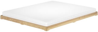 Futonbett 160x200 platzsparend extra niedriges Loftbett Esche lackiert V-60.47E-16Rollrost und Matratze inkl.