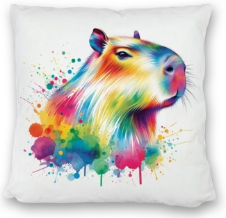 speecheese Dekokissen Capybara Aquarell Kissen satiniert