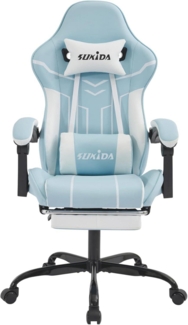 Gaming Stuhl Bürostuhl Ergonomischer Chair mit Fußstütze Lendenwirbelstütze