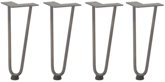 vidaXL Haarnadelbeine für Couchtisch 4 Stk. Naturstahl 30 cm Massivstahl 4012419