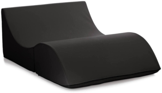 Dmora Amorina Klappbett, Pouf umwandelbar in ein Doppelbett, Chaiselongue aus Öko-Leder, 100 % Made in Italy, 100 x 200 x 70 cm, Schwarz