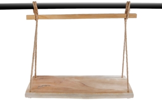 Spetebo Hängeregal Teak Hängeregal mit Naturkordel - 50 x 23 cm, Packung 1-tlg, Holz Wandregal zum Hängen