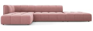 Micadoni Modulares Ecksofa Serena 5-Sitzer, offene Seite, Samtstoff Beige, Rosa, Links