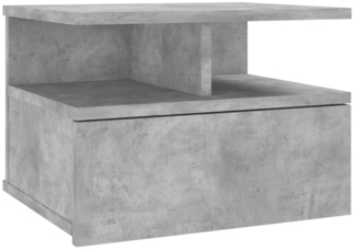 Hängender Nachttisch, Wand-Nachttisch Betongrau 40x31x27 cm Holzwerkstoff