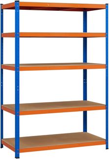 Yaheetech Schwerlastregal 180 x 120 x 60 cm Lagerregal 5 Böden Metall Regal Max. Belastbarkeit : 875kg Orange & Blau