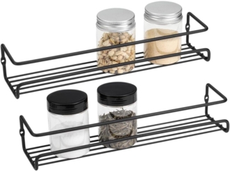 Wandgewürzregal Organizer Set 2 Stück Schwarz kleine Größe