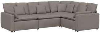 vidaXL Modulares Sofa mit Kissen Stoff Taupe 3321152