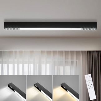 Nettlife Deckenleuchte Schwarz Modern LED Deckenlampe 107/80CM Lang Decke Deckenbeleuchtung, Dimmbar mit Fernbedienung,Memory-Funktion, LED fest integriert, Warmweiß, Neutralweiß, Kaltweiß, internes Netzteil