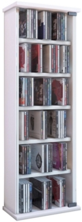 VCM CD / DVD Media Regal Vetro 25217 Weiß H. 92 x B. 31 x T. 18 cm