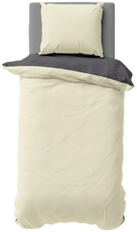 One Home Bettwäsche Doubleface, Satin, 2 teilig, Uni Wende, kühlend weich Sommer, Normalgröße