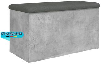 Sitzbank JONA mit Stauraum Betongrau 82 x 42 x 45 cm | Aufbewahrungsbank Flurbank Garderobenbank