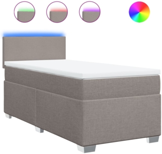 vidaXL Boxspringbett mit Matratze Taupe 100x200 cm Stoff 3288096