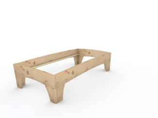 Zirbenbett Massivholzbett "Rosi" metallfrei 100 x 200 cm 48 cm ohne Kopfteil