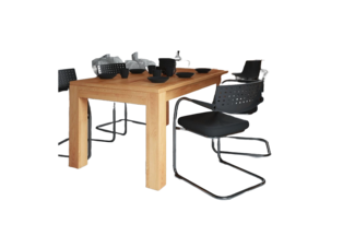 Esstisch Lubic aus Kernbuche massiv 80x130x77 cm mit Holzbeinen