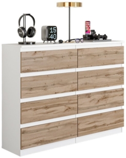 Furnica Kommode 8 Schubladen, Sideboard, Schubladenschrank Breite 120cm Höhe 92cm